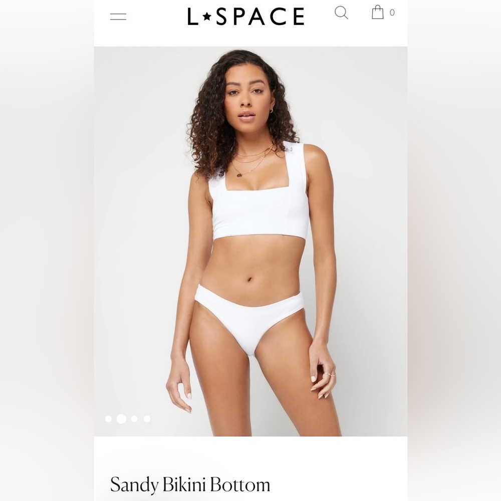 L*Space Ribbed Sandy Bikini Bottom in White. New w/ tags. Size Small